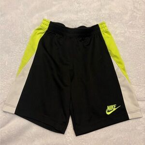 Nike Black and Lime Green Sports Shorts